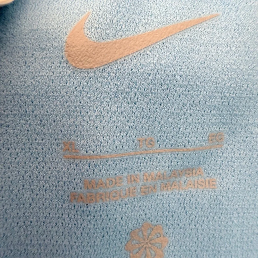 Nike‎ Swim Womens High Waist Bikini Bottoms Light Blue Textured NESSD234 XL NEW